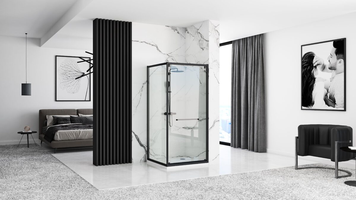 Cabina de dus Rea Space In Black 90x90 - imagine 3