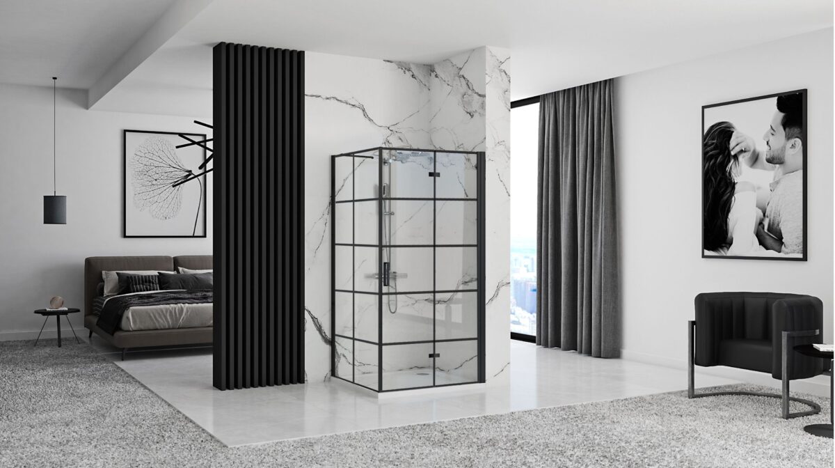 Cabina de dus Rea Molier Black 90x90 - imagine 2
