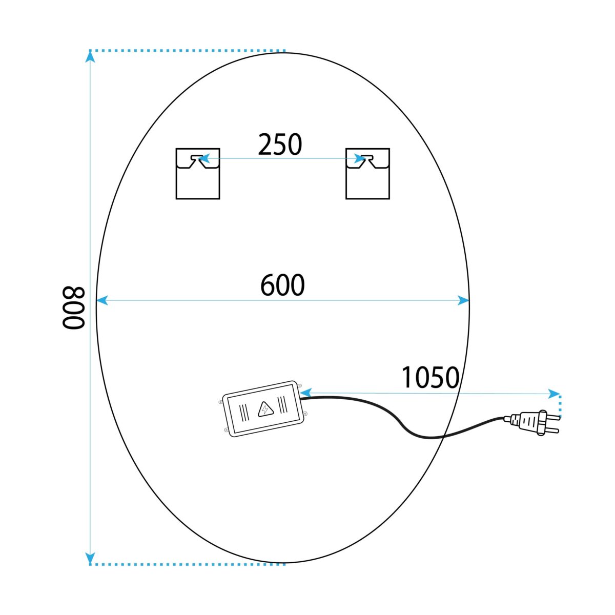 Oglindă LED 80x60 YH-3352 - imagine 5