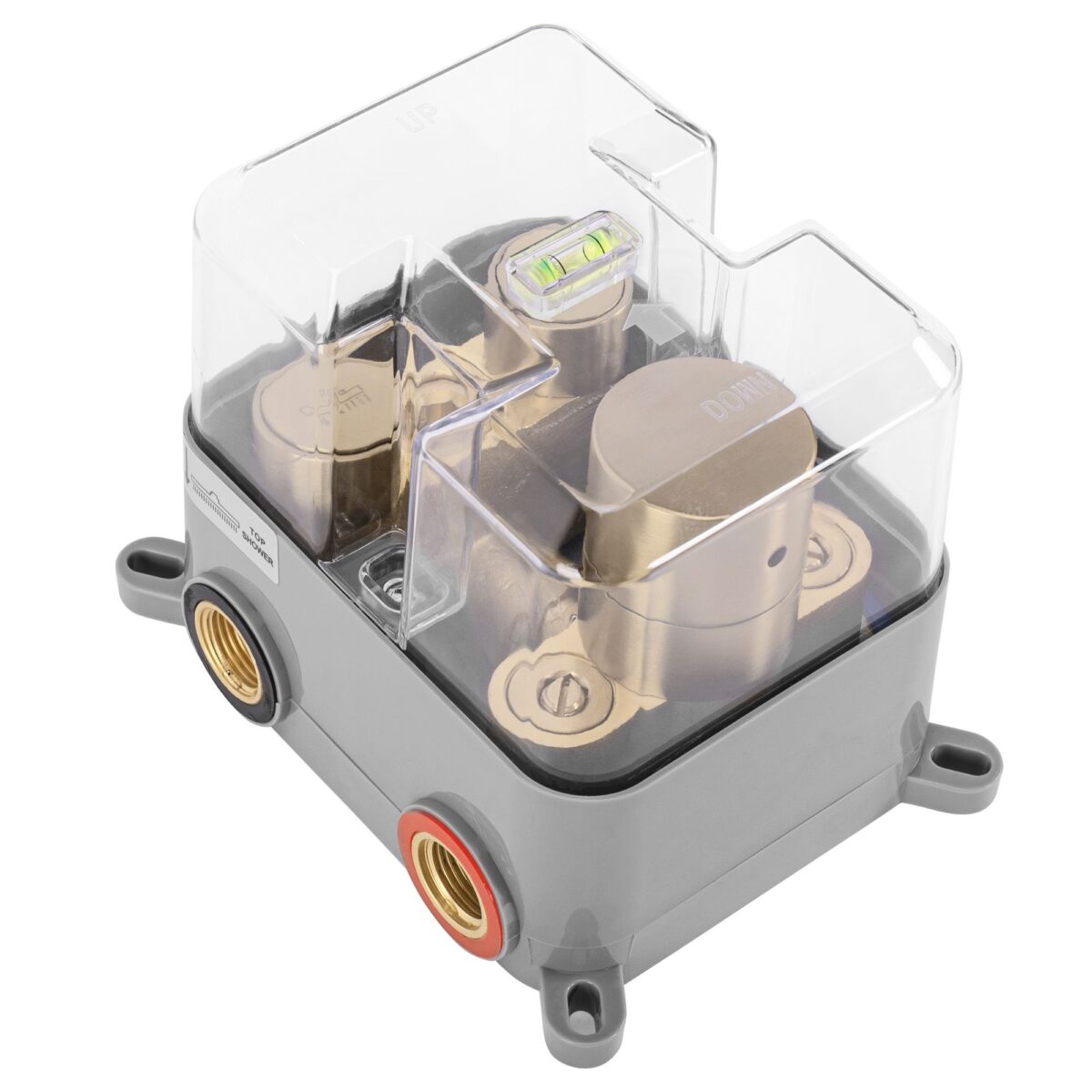 Set de duș incastrat Rea LUNGO Auriu Periat + BOX cu termostat - imagine 5