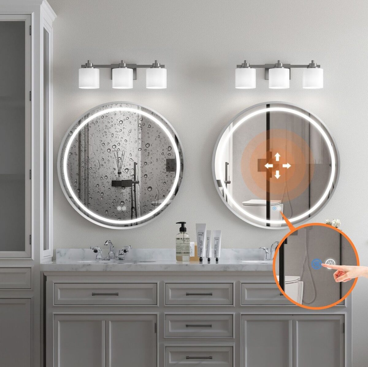 Oglindă LED 70cm MMJ BRUSH SILVER - imagine 2