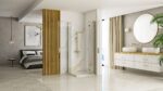 Cabina dus REA Hugo 100x100 Gold Brush - imagine 3