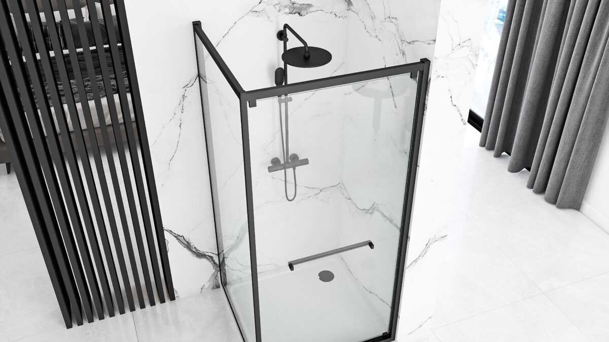 Cabina de dus Rea Space In Black 90x90 - imagine 5