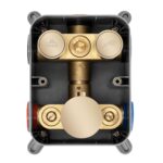 Set de duș incastrat Rea LUNGO Auriu + BOX cu Termostat - imagine 3