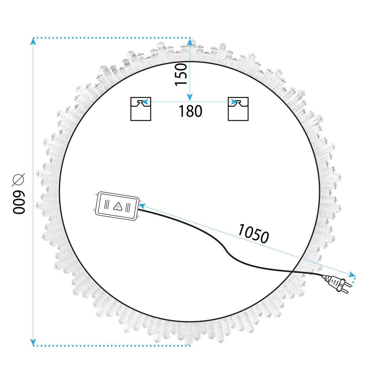 Oglindă LED 60cm YH-3564 - imagine 6