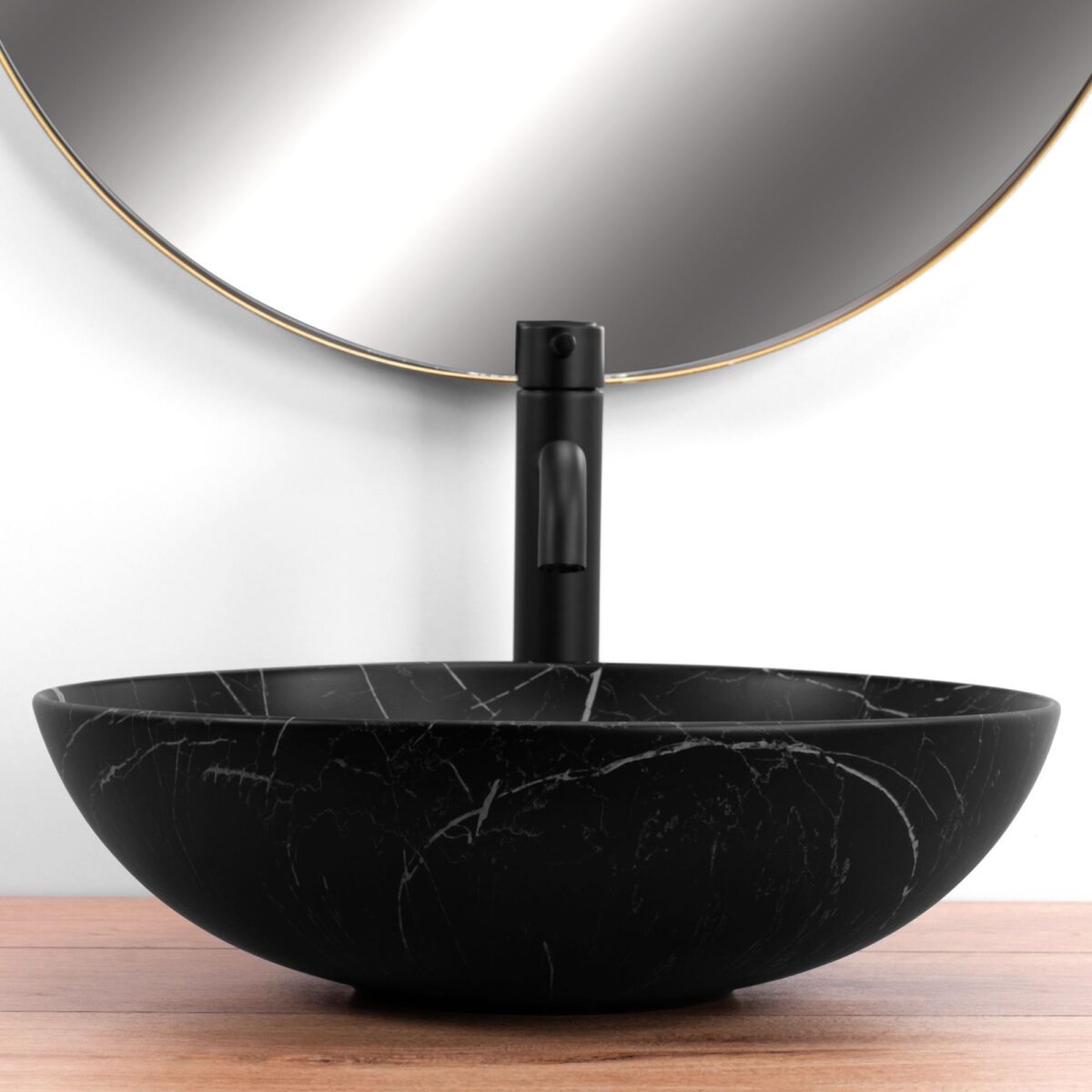 Lavoar pe blat REA FIBO Black Matt - imagine 2