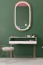 Oglindă LED OLL 60x90 cm Brush Gold - imagine 5