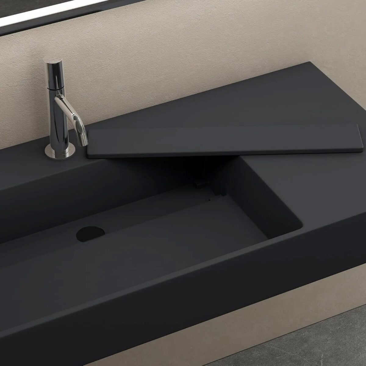 Lavoar pentru blat  Archi 90 CM Grey MATT - imagine 5