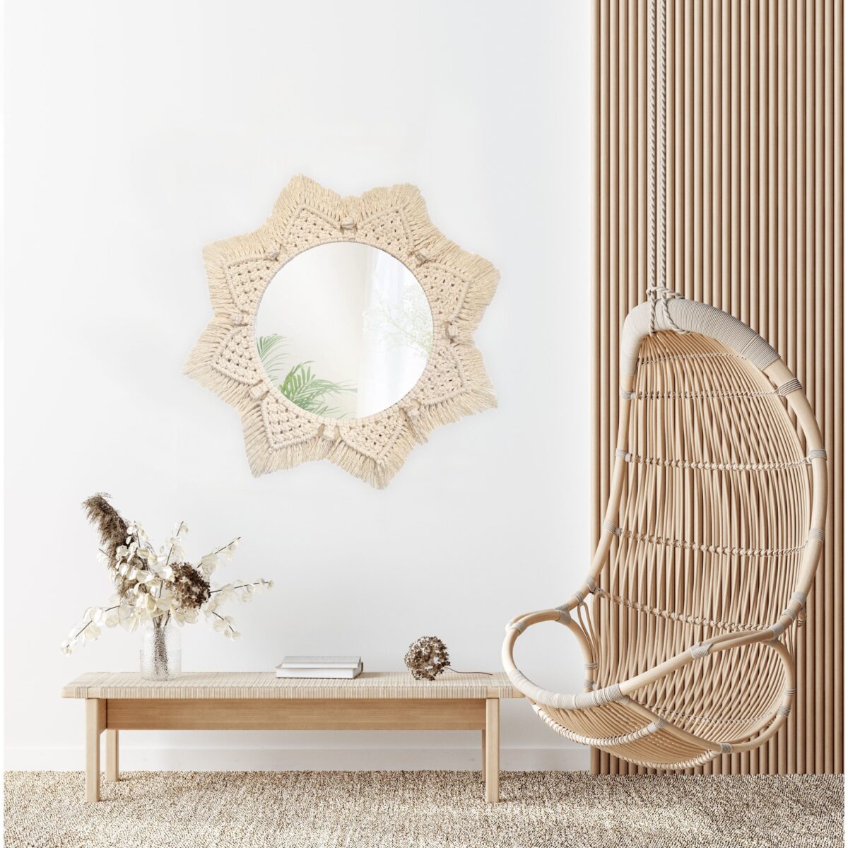 Oglinda perete Boho 53CM 322048 - imagine 1