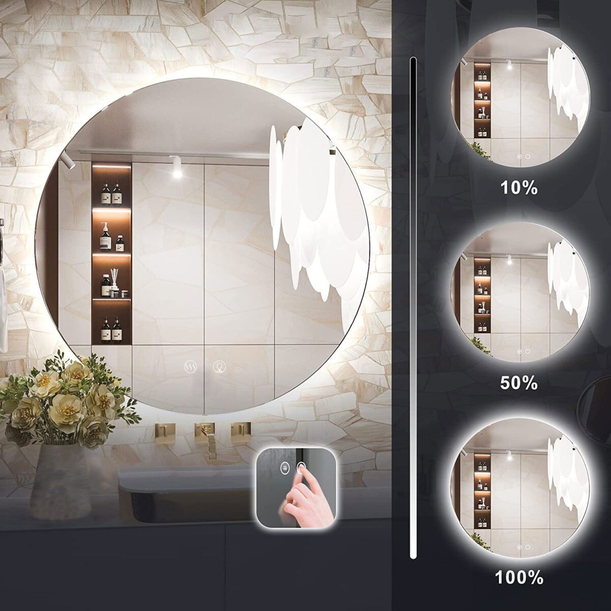 Oglindă LED 50cm HZJ050 - imagine 6