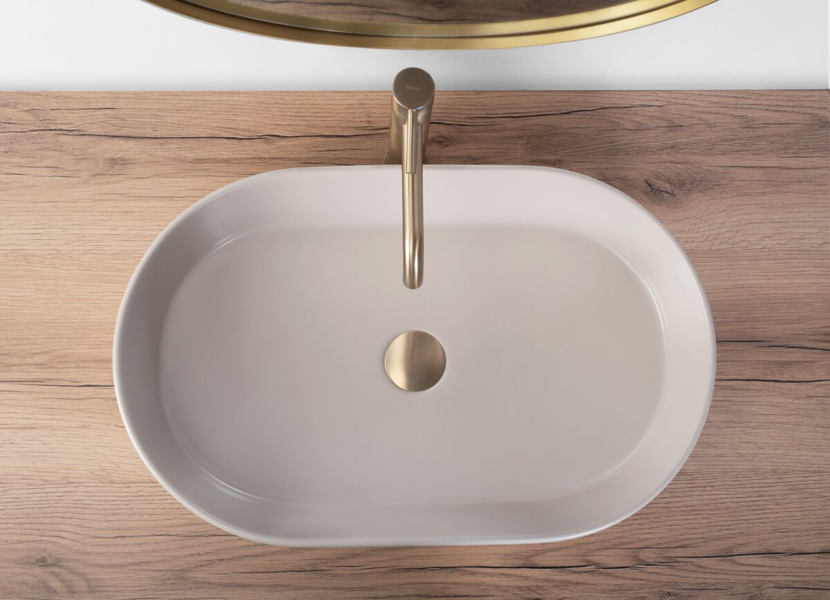 Lavoar pe blat Rea NADIA 60 BEIGE MATT - imagine 3