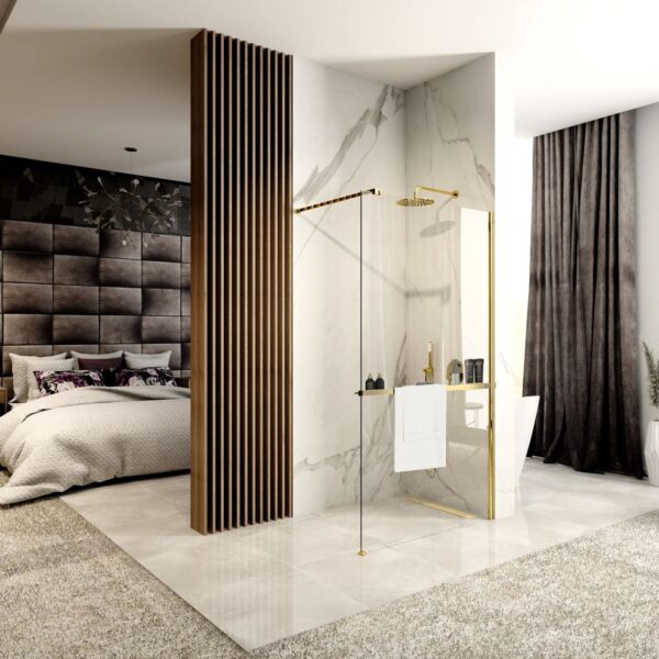 Panou de duș Rea Aero Gold N 90 Walk In + EVO