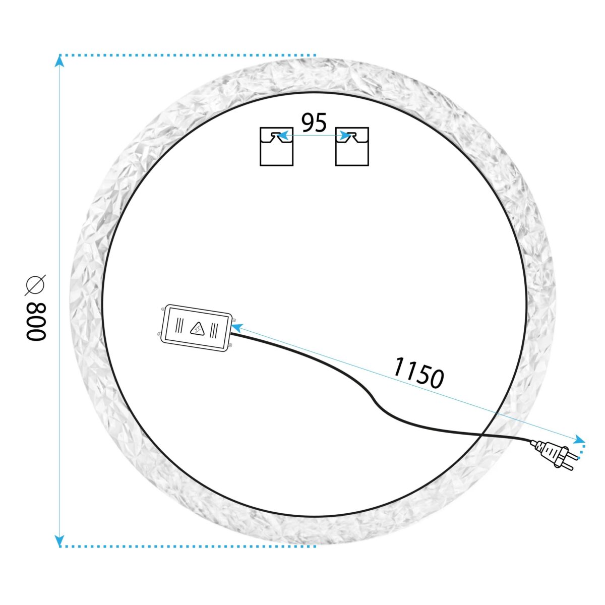 Oglindă LED 80cm 108 - imagine 8