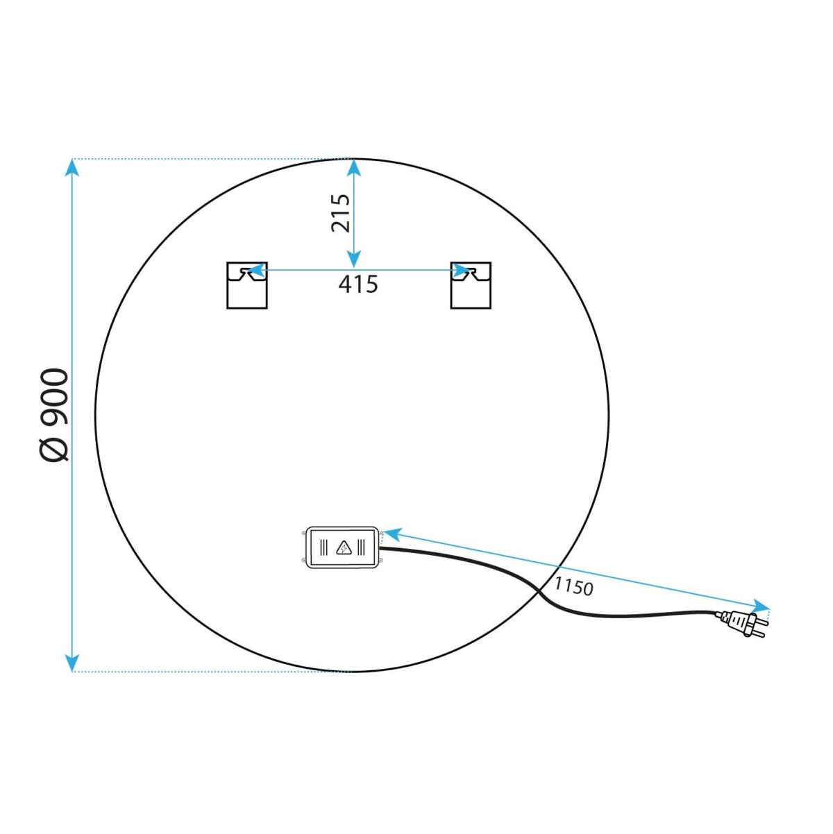 Oglindă LED 90cm MMJ Gold - imagine 8