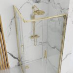 Cabină de duș Rea Punto 80x100 cm Gold - imagine 2