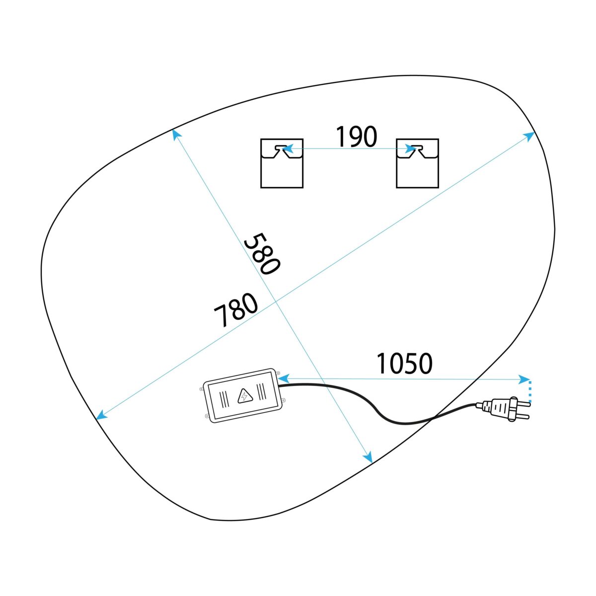 Oglindă LED 75x73 YH-3343 - imagine 4