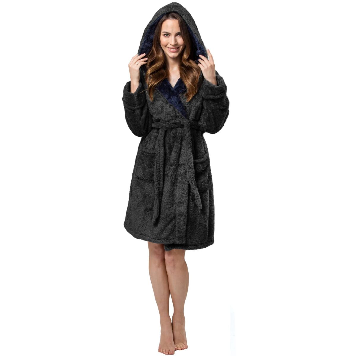 Halat de baie Black Navy Jordan Women M - imagine 2