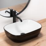 Lavoar pentru blat Rea Belinda Alb Negru White Black - imagine 4