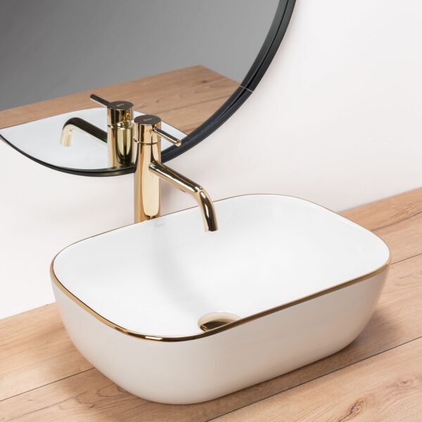 Lavoar pentru blat Rea Belinda Auriu Gold Edge