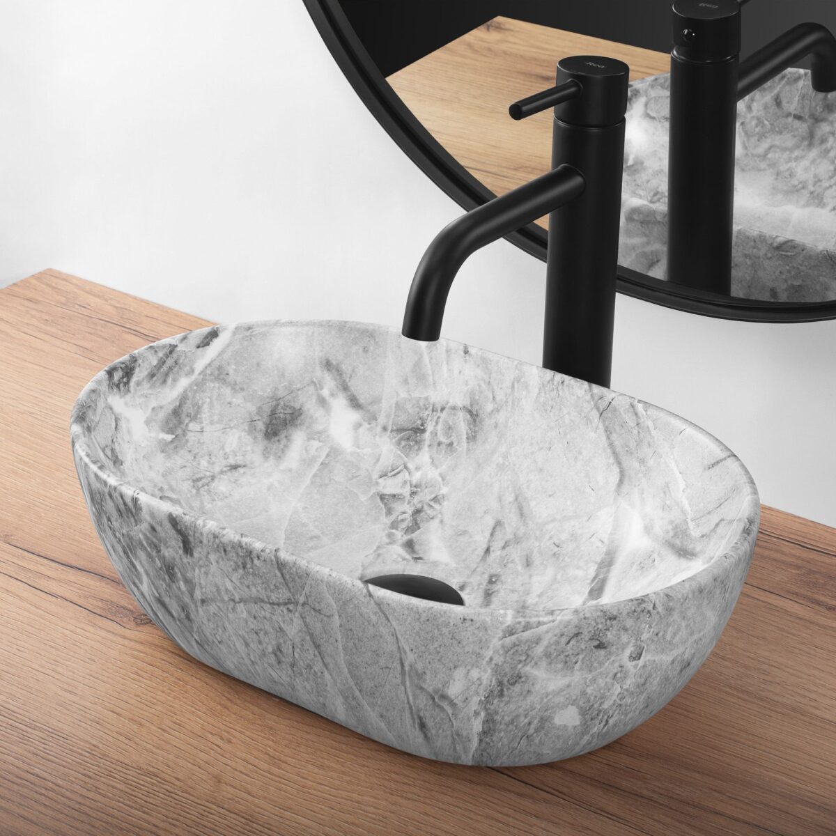 Lavoar pe blat Rea AMELIA MINI STONE MATT - imagine 4