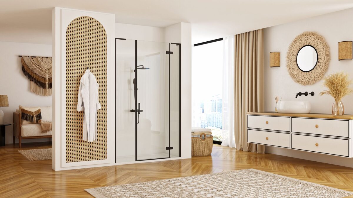 Ușă de duș Rea Hugo 120 Black - imagine 1