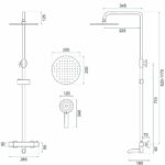 Coloana de dus cu termostat Lungo Crom - imagine 9