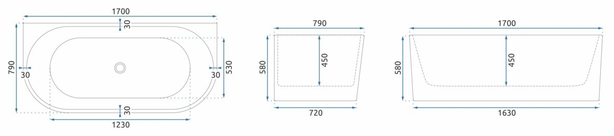 Cada din acril freestanding VENETA 170cm - imagine 6