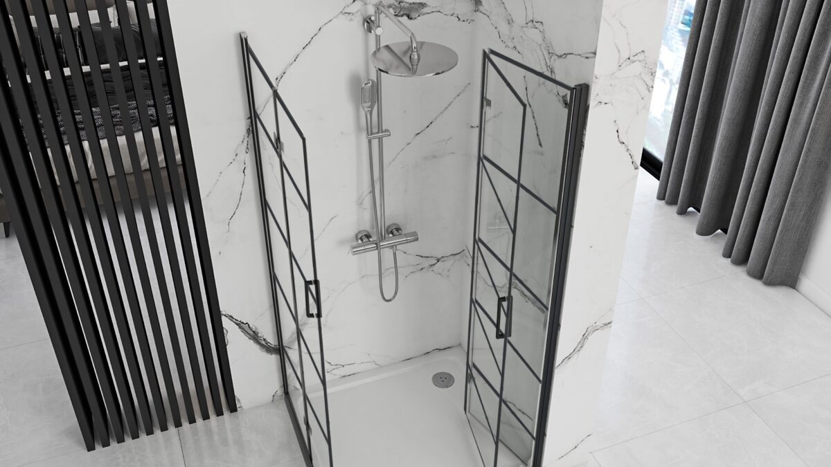 Cabina dus Rea Molier Black Double 90x90 - imagine 2