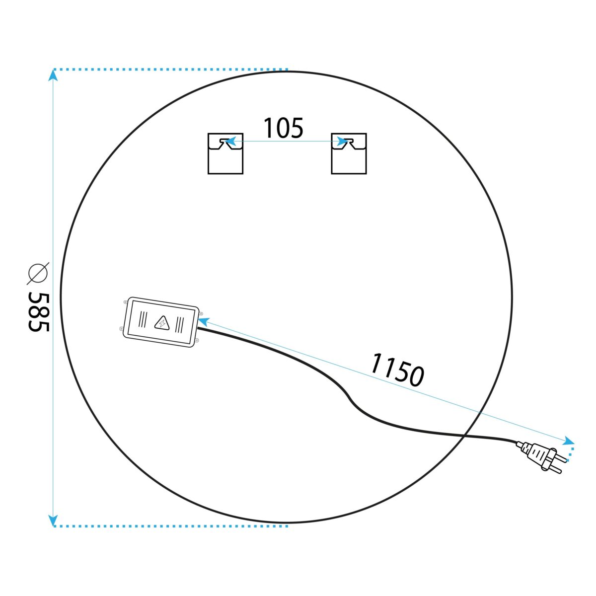 Oglindă LED 60cm BAS - imagine 9