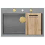 Chiuveta din granit MARC 110 WORKSTATION Grey Metallic - imagine 4