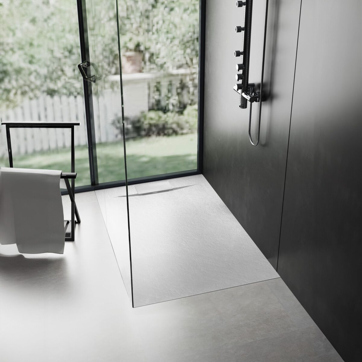 Cadita de dus Bazalt White 80x120 - imagine 2