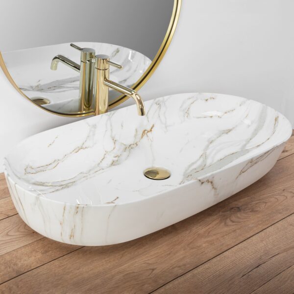 Lavoarul REA CLEO 81 Shiny Aiax din ceramică