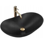 Lavoar pentru blat Rea Royal 60 Black Mat - imagine 5