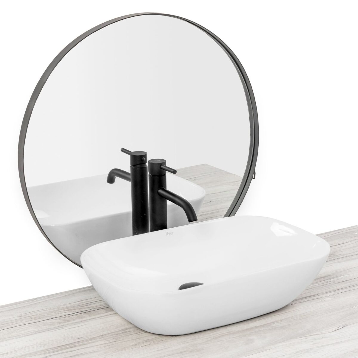 Lavoar pentru blat Rea Claudia 9447 alb - imagine 3