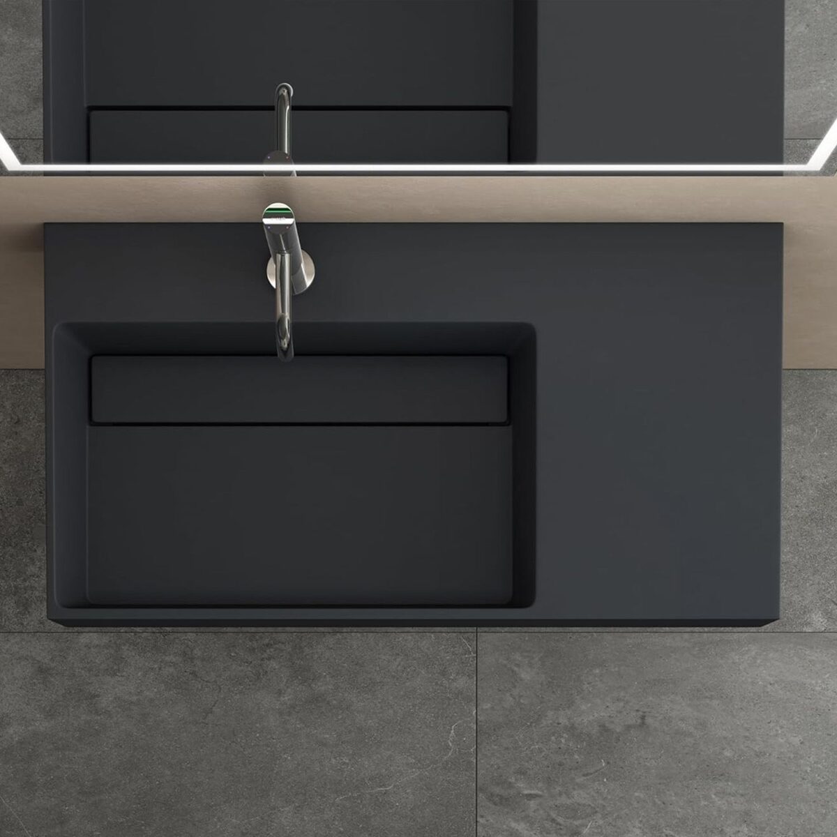 Lavoar pentru blat  Archi 90 CM Grey MATT - imagine 4