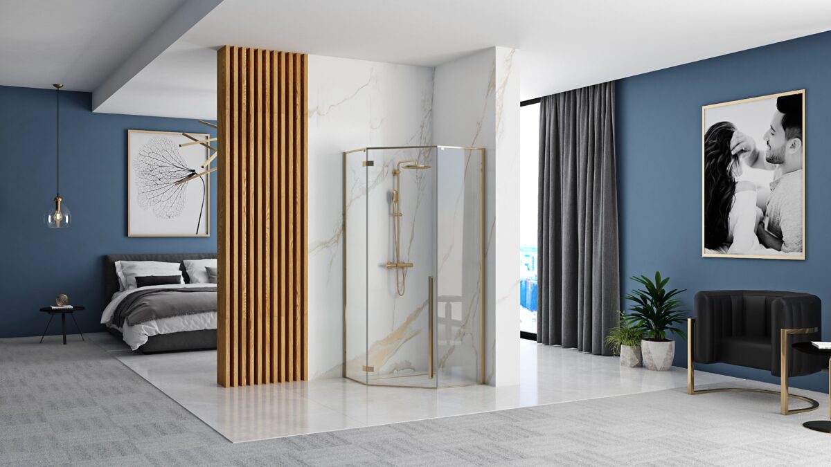 Cabina de dus DIAMOND GOLD  90x90 cm - imagine 4
