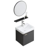 Set mobilier de baie cu lavoar Molly 40cm Grey - imagine 5
