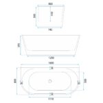 Cada din acril freestanding CAPRI 160cm - imagine 6