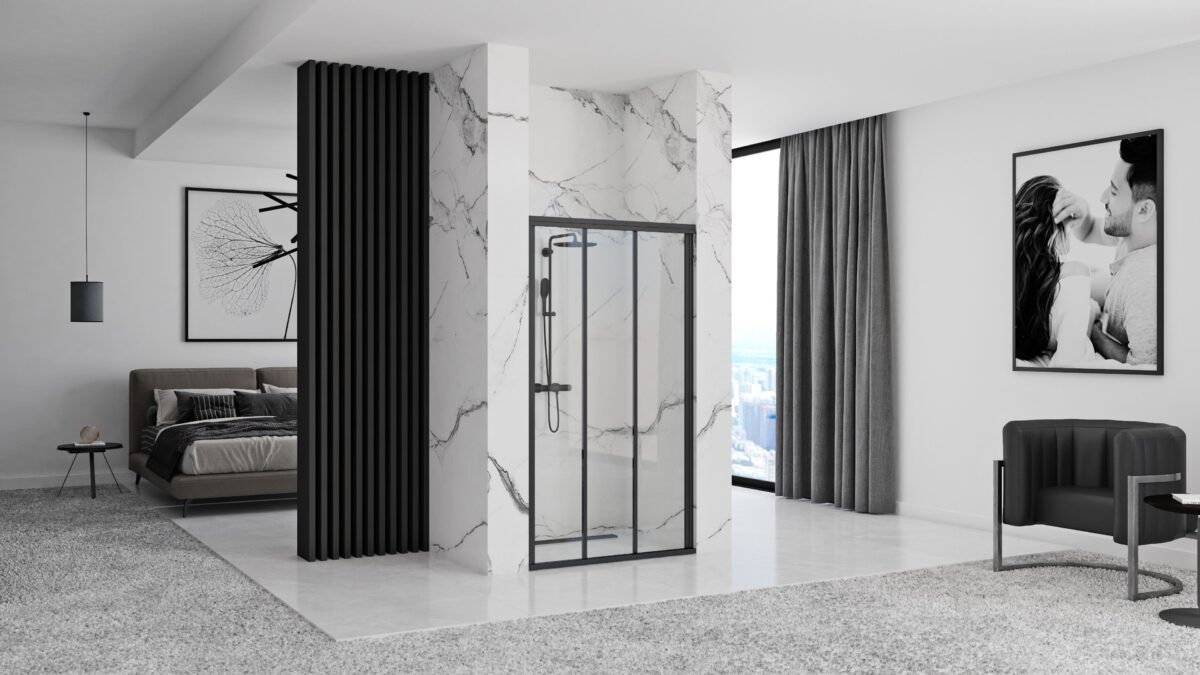 Usa pentru dus Rea Alex Black 100 - imagine 2