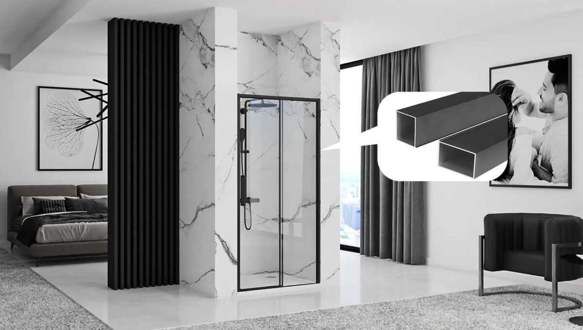 Profil de extensie pentru cabine de ușă Solar Fargo Rapid BLACK - imagine 5