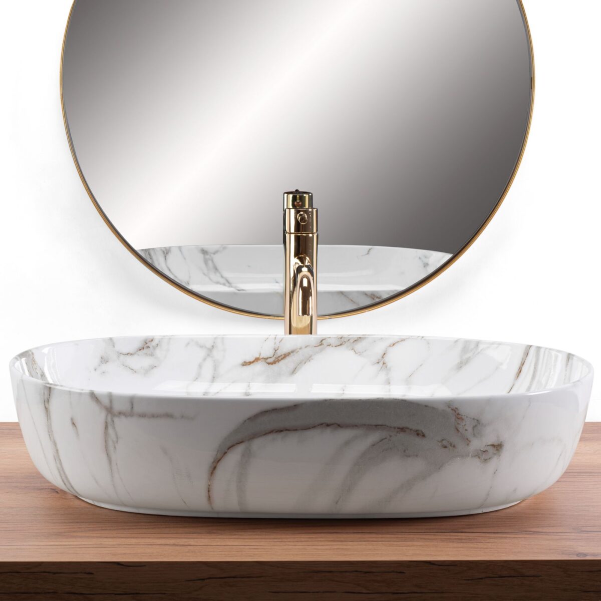 Lavoarul REA CLEO 61 Shiny Aiax din ceramică - imagine 3
