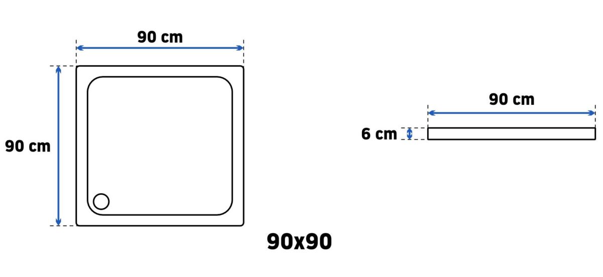 Cada pentru dus din acril Rea Savoy alb  90x90 - imagine 5