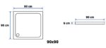 Cada pentru dus din acril Rea Savoy alb  90x90 - imagine 5