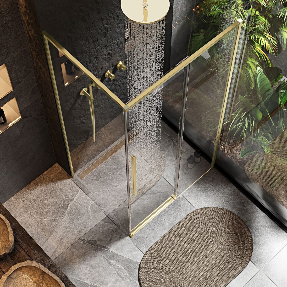 Cabina de dus SOLAR GOLD Brush 120x90cm - imagine 3