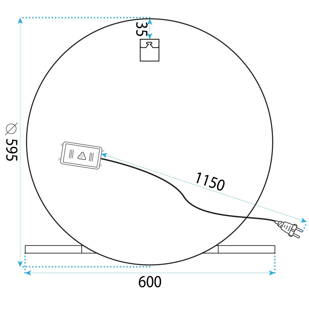 Oglindă LED 60cm 102 - imagine 8