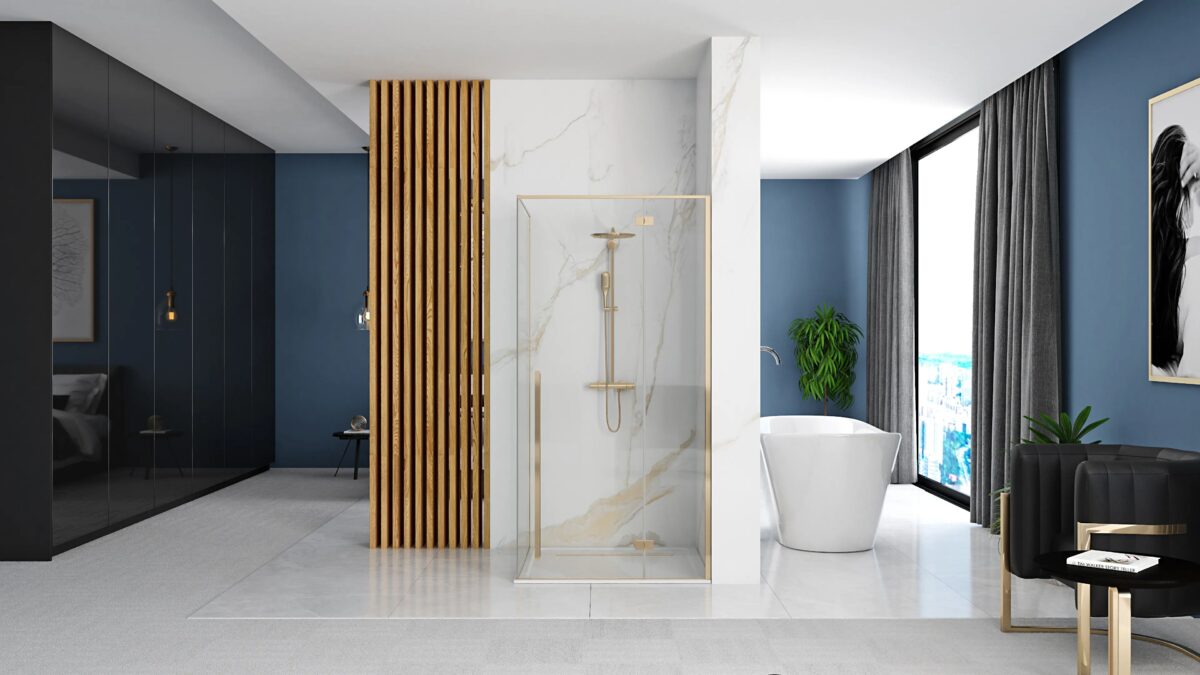 Cabina de dus Fargo 120x90 Gold - imagine 3