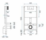 Cadru Set incastrat pentru vase WC cu buton H Chrome - imagine 7