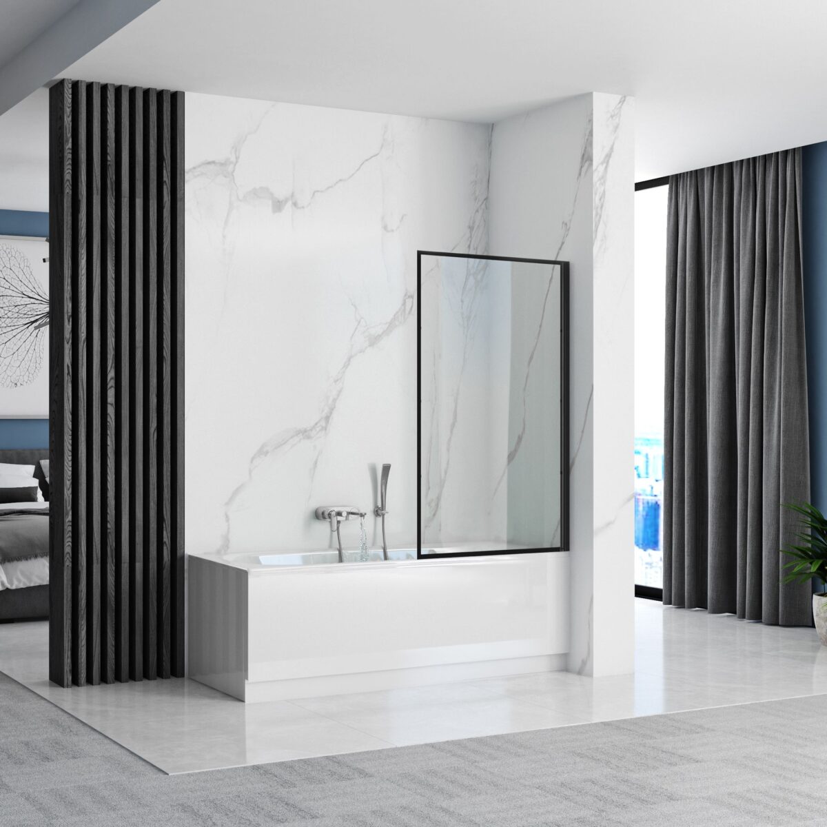Paravan pentru cada Rea Fix 70 Black - imagine 1