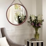 Oglinda rotunda cu rama din lemn LOFT D.Brown 50 cm - imagine 4