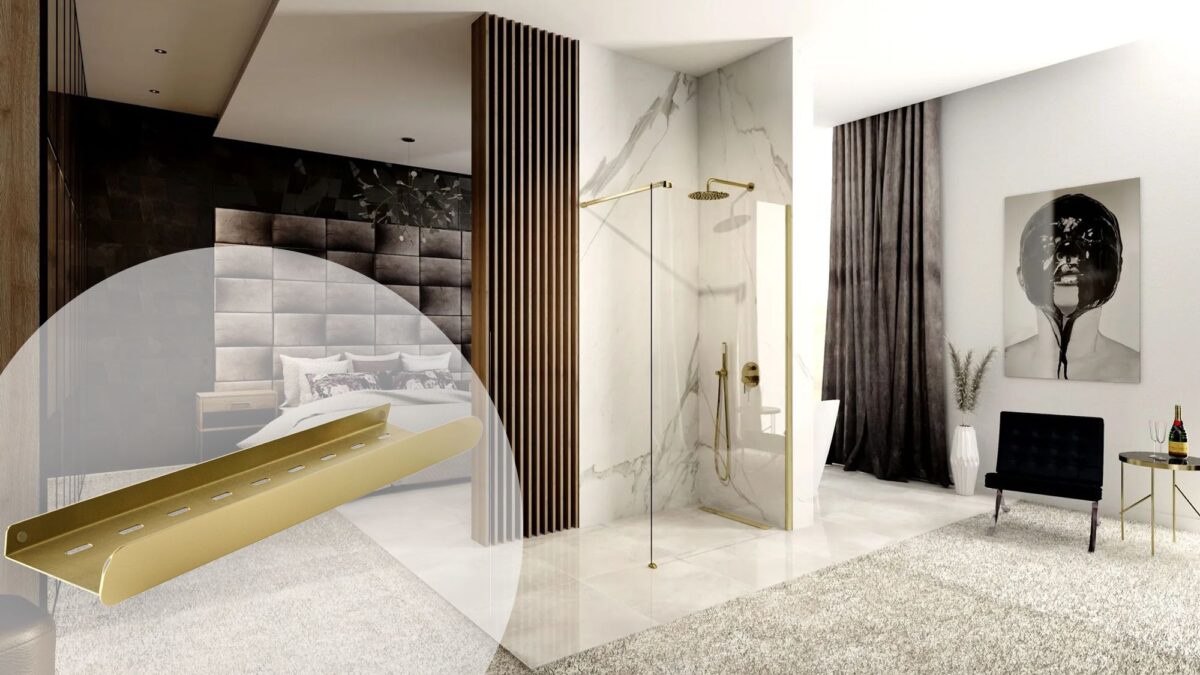 Raft pentru baie SF03 60cm gold brush - imagine 5